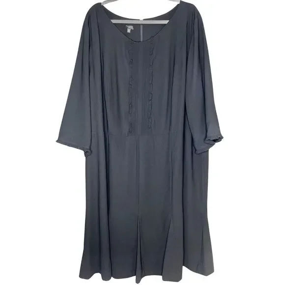 talbots long formal dresses Talbots | Dresses | Talbots Nwt Black Ruffle Long Sleeve Dress Womens Plus  Size 24w 3x